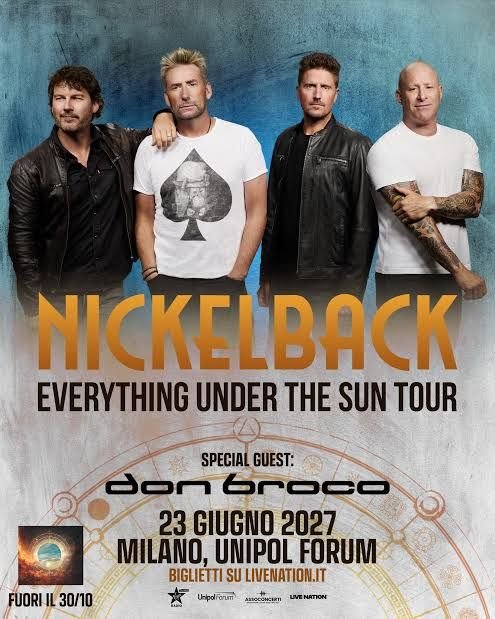 Nickelback, tour europeo nel 2027: Milano il 23 giugno
